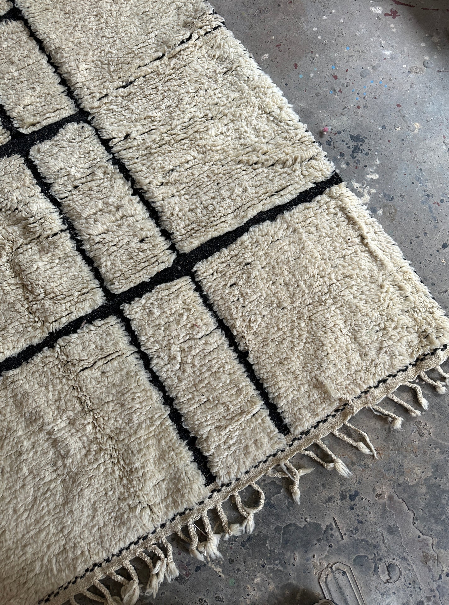 שטיח ברברי | גאומטרי שחור לבן
