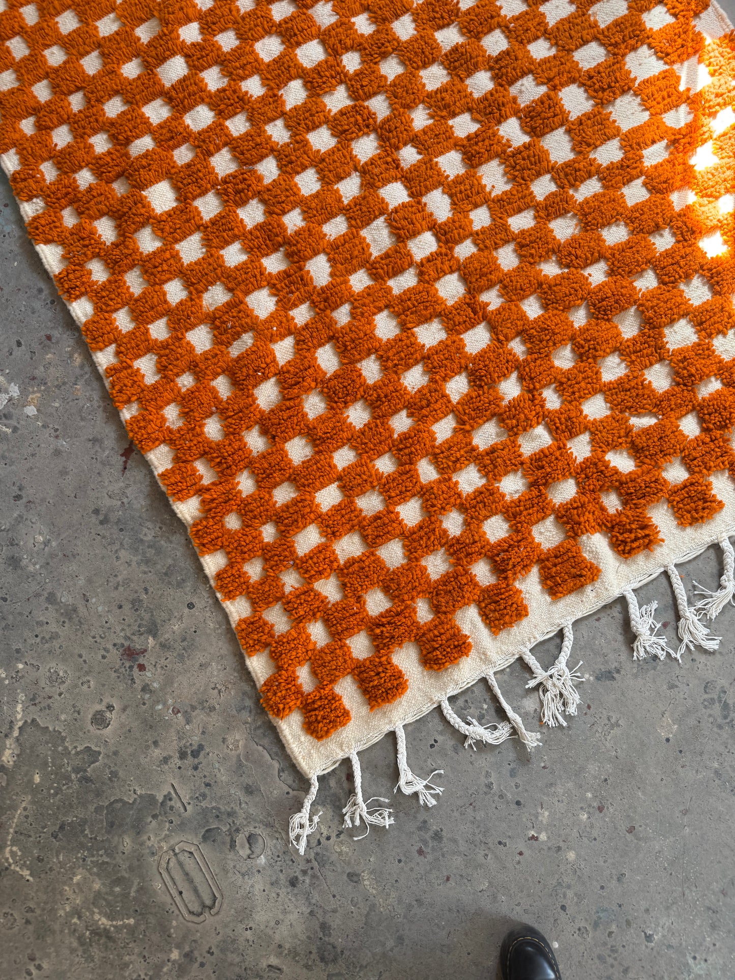 שטיח צמר | משבצות כתום