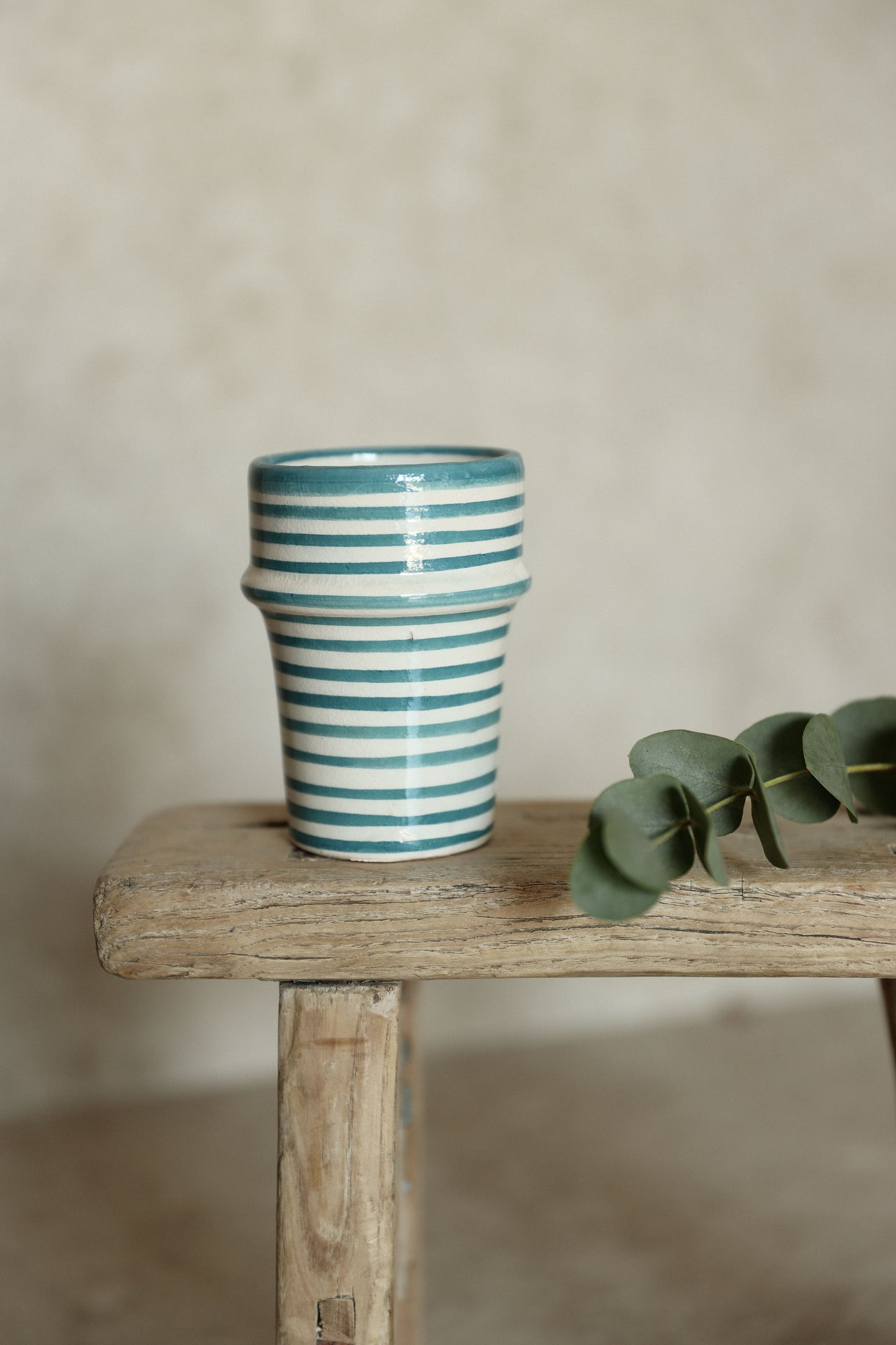 כוס טנג'יר פסים | טורקיז