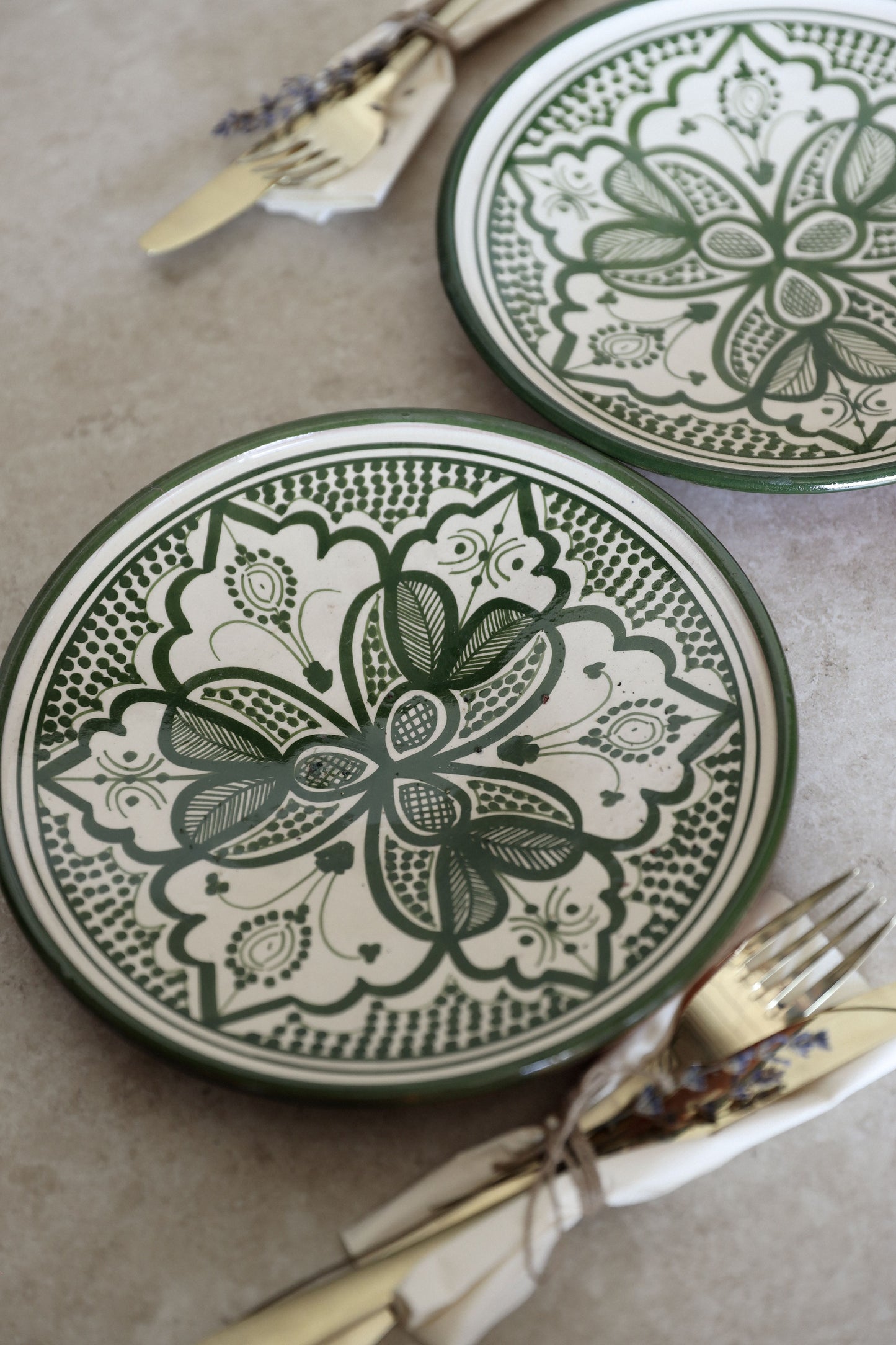 צלחת פרח | ירוק