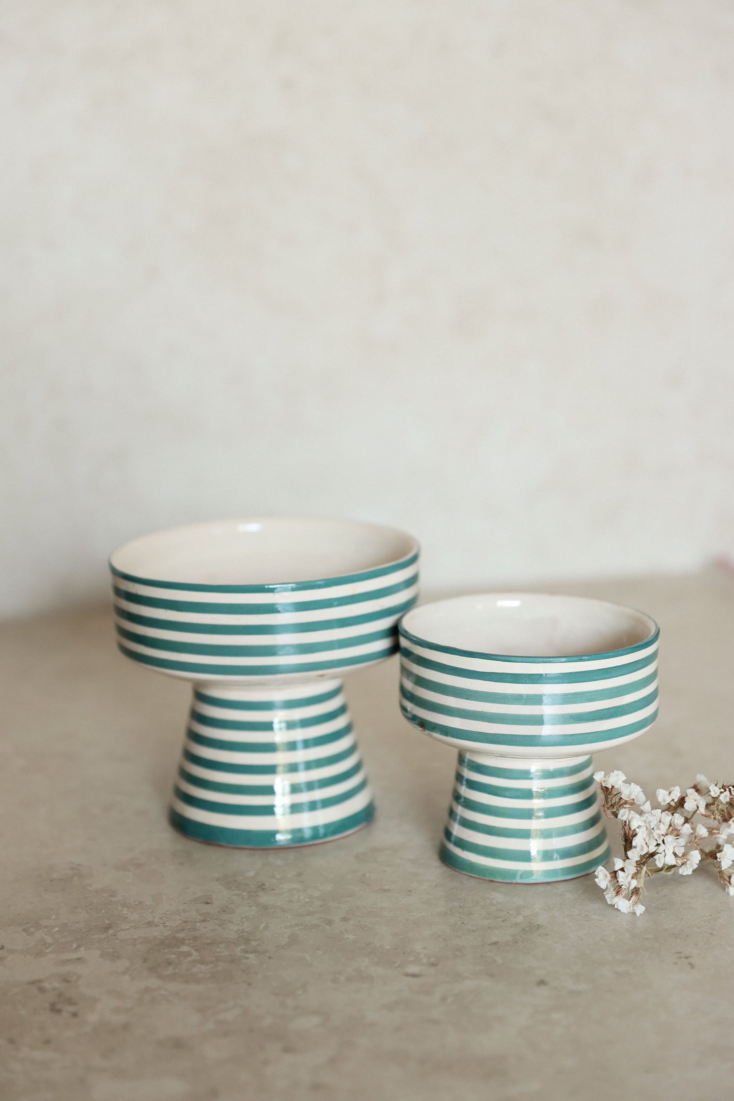 קערת גביע פסים | טורקיז