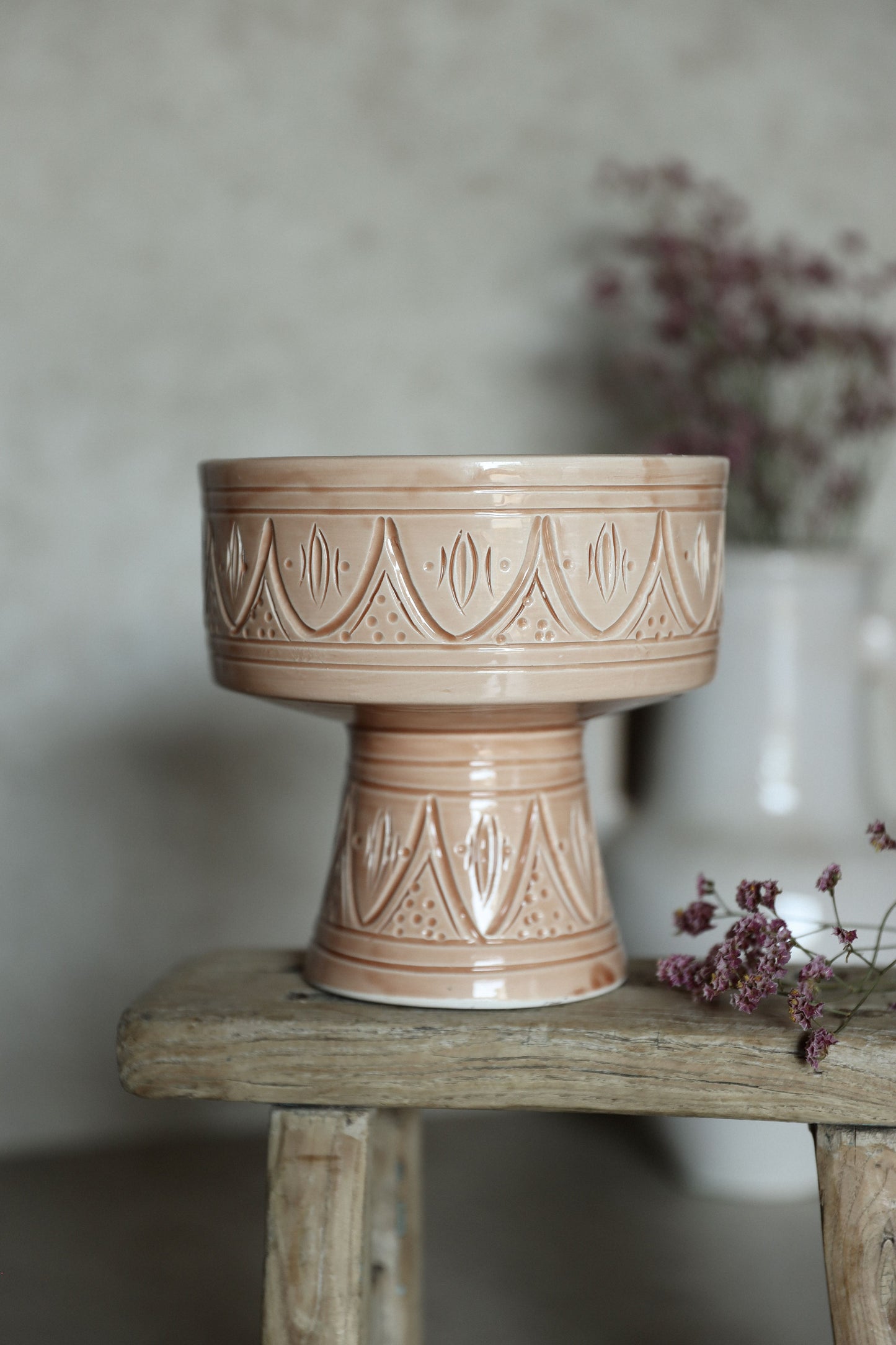 קערת גביע חרוטה | אפרסק