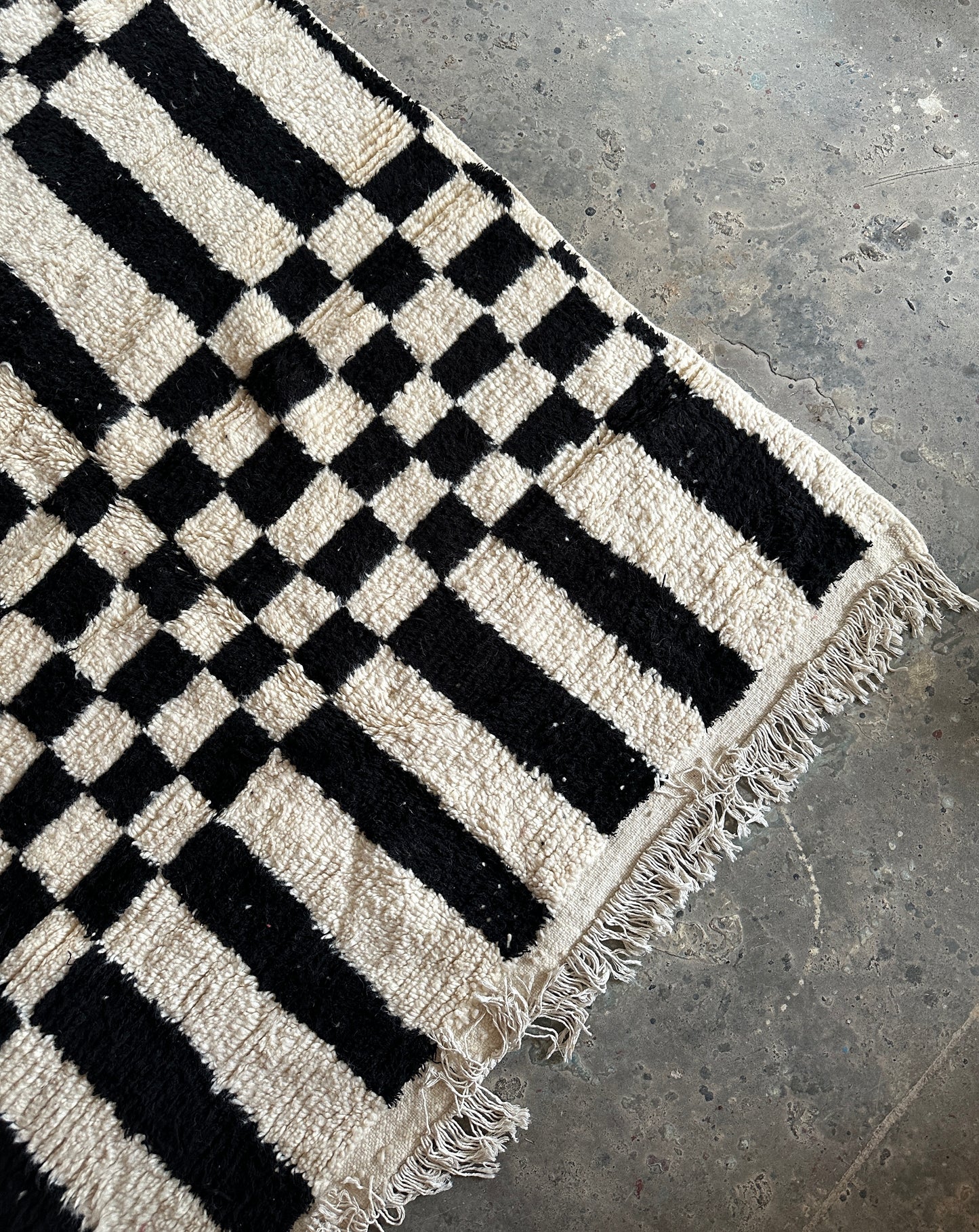שטיח ברברי | גאומטרי שחור לבן