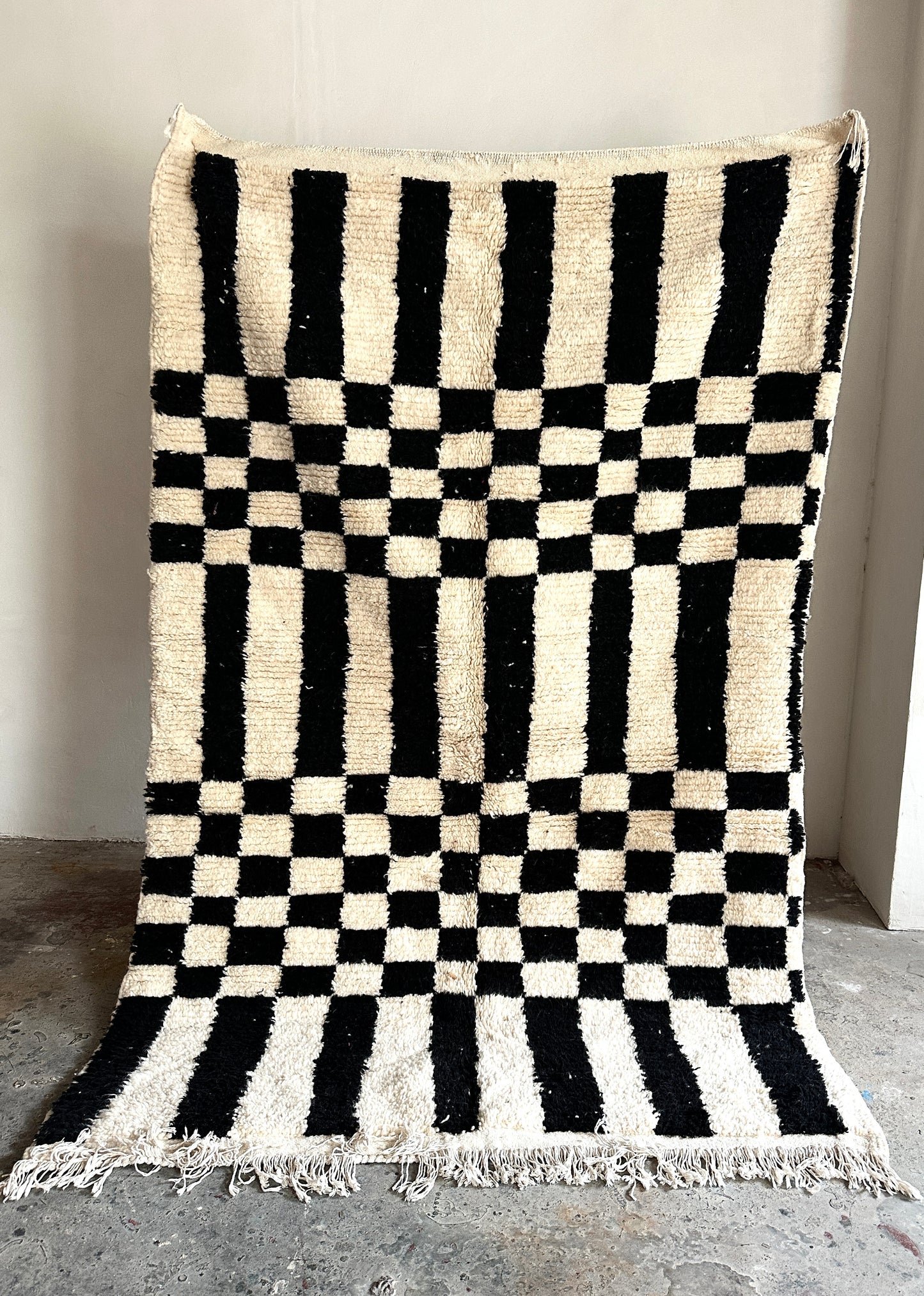 שטיח ברברי | גאומטרי שחור לבן