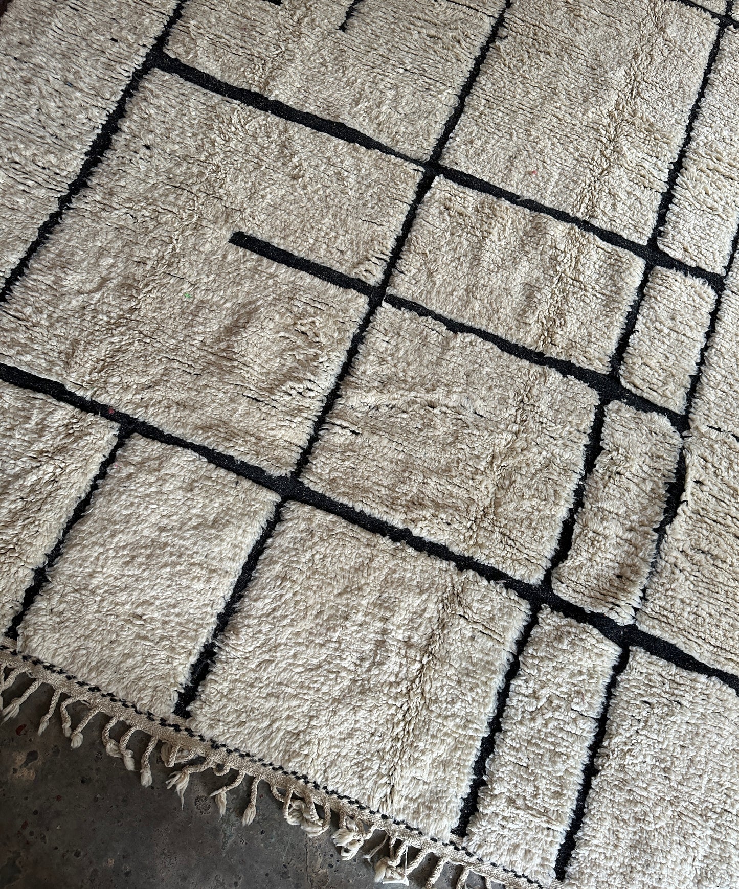 שטיח ברברי | גאומטרי שחור לבן