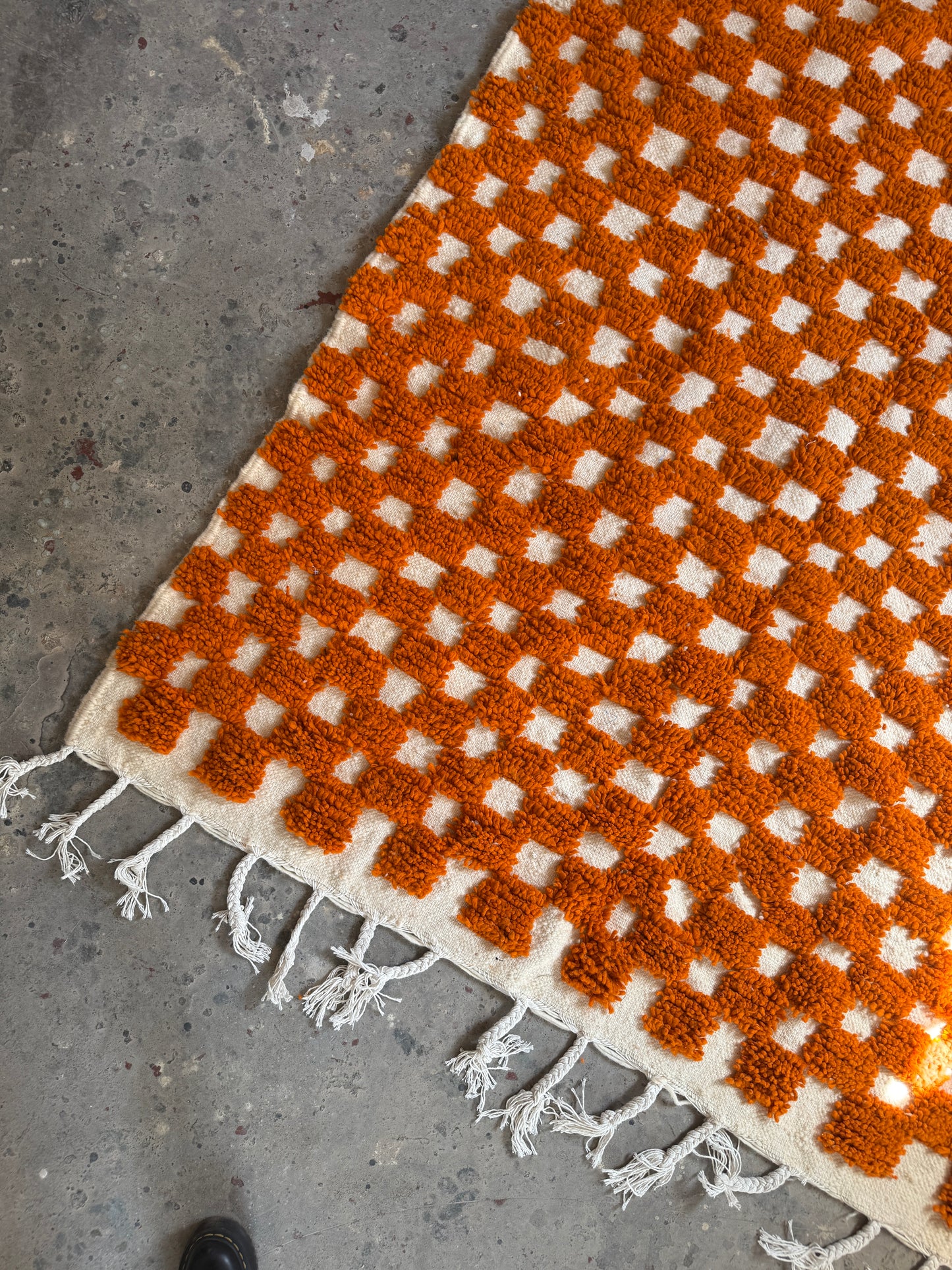 שטיח צמר | משבצות כתום