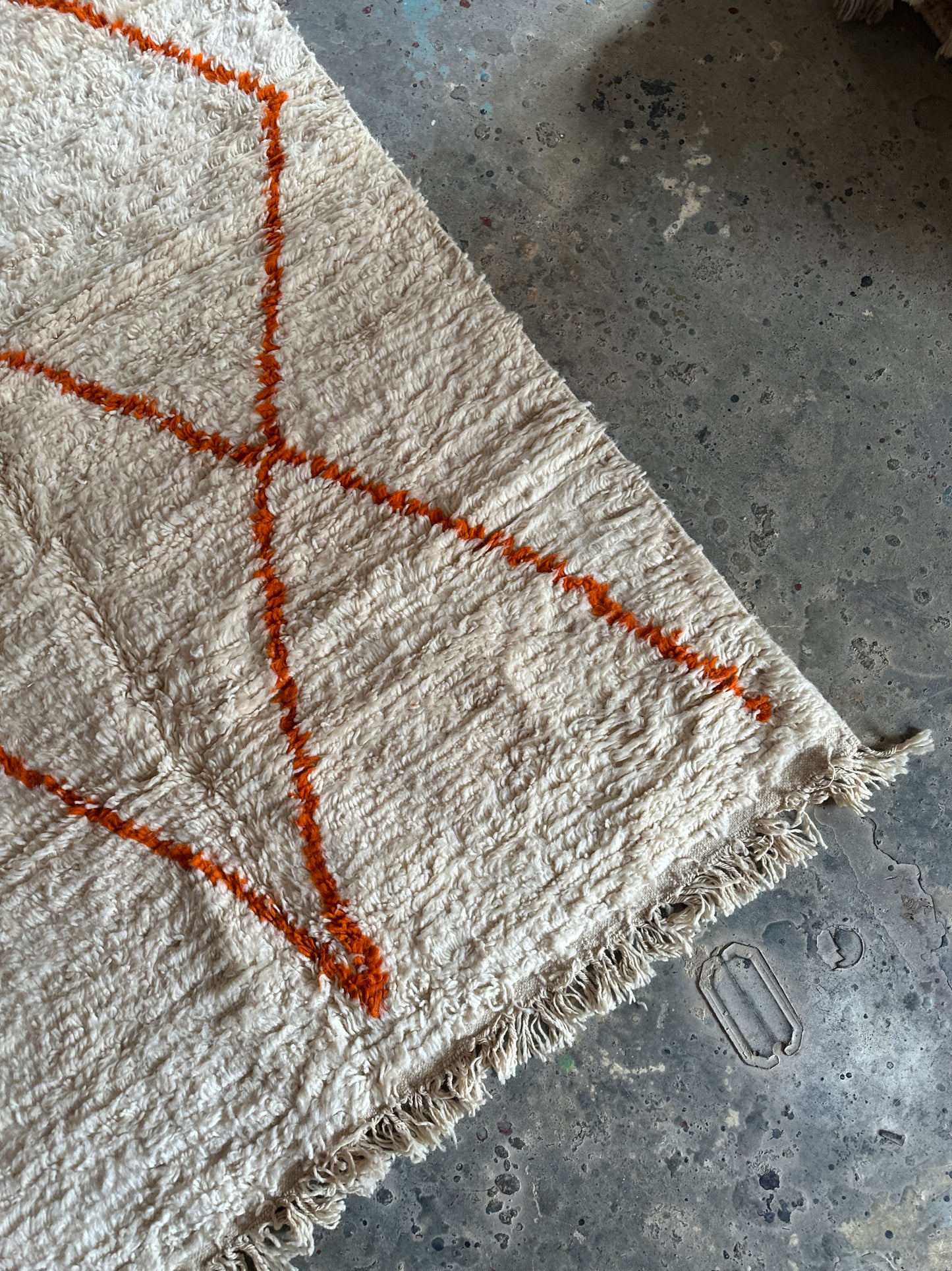 שטיח ברברי | מעוינים כתום לבן