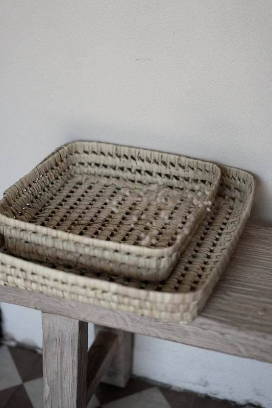 סלסלת קש מרובעת