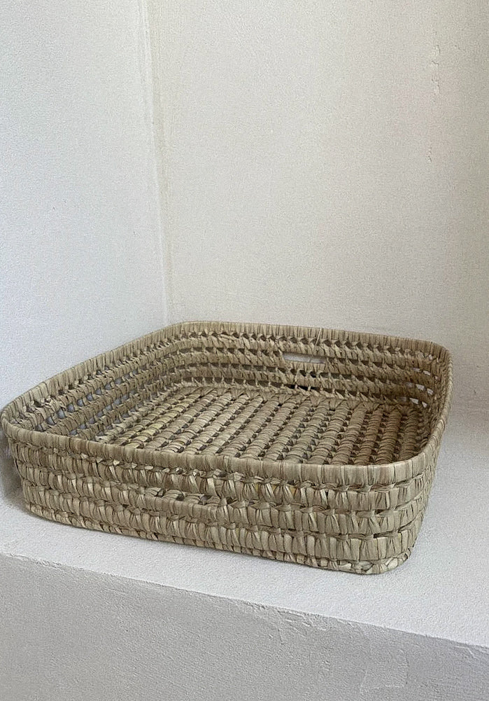 סלסלת קש מלבנית גדולה