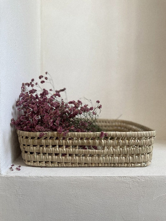 סלסלת קש מלבנית גדולה