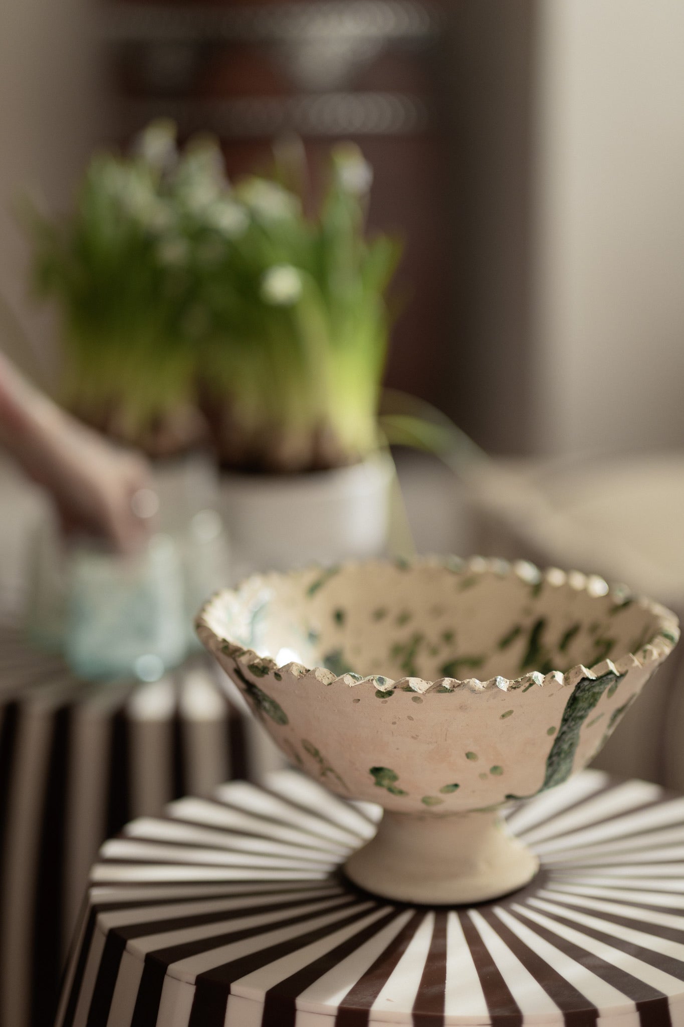 קערה על רגל פרא | ירוקה