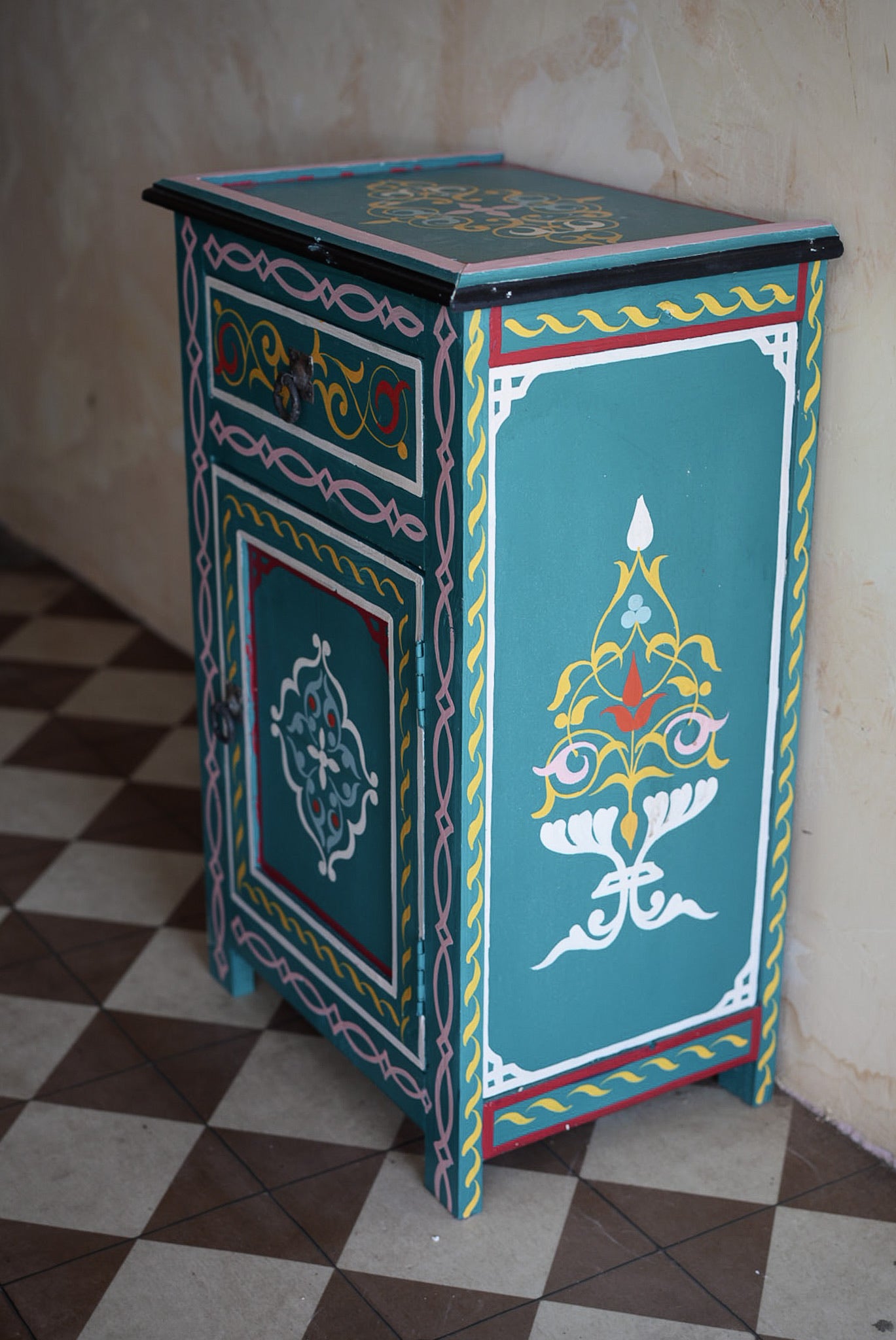 שידה מצוירת | טורקיז