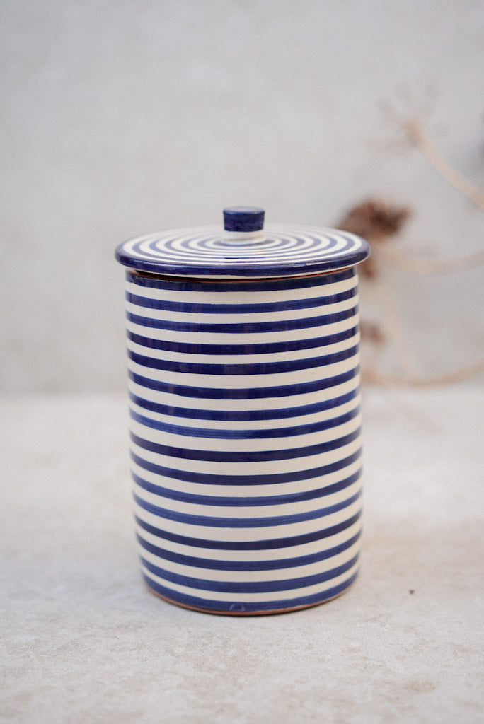 קופסת עוגיות פסים | כחול