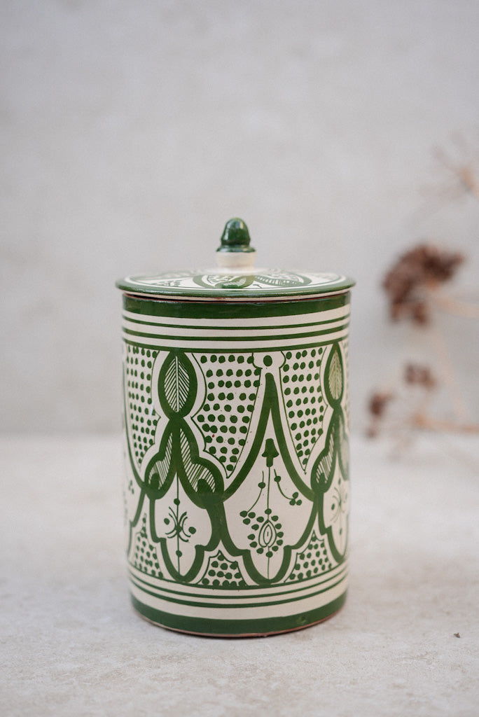 קופסת עוגיות פרח | ירוק