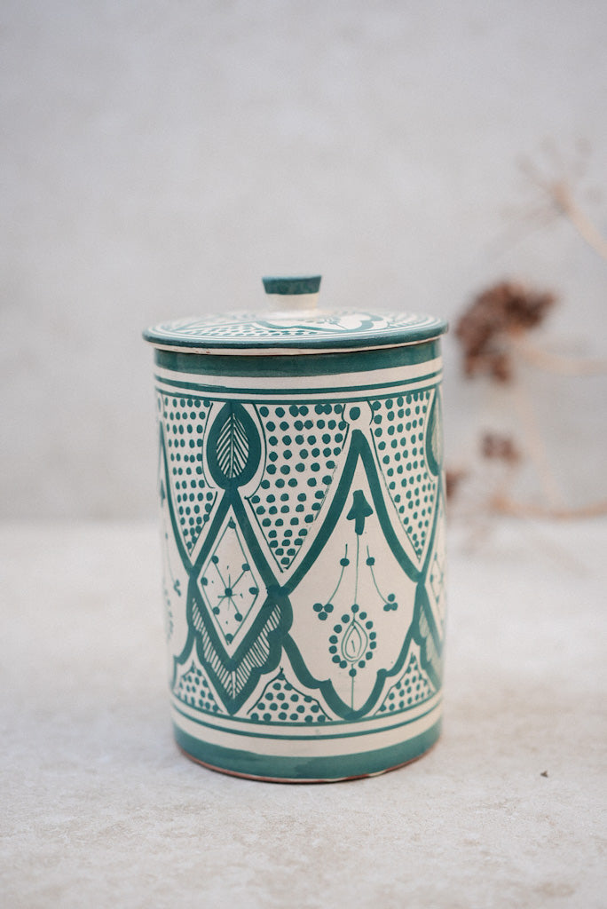 קופסת עוגיות פרח | טורקיז