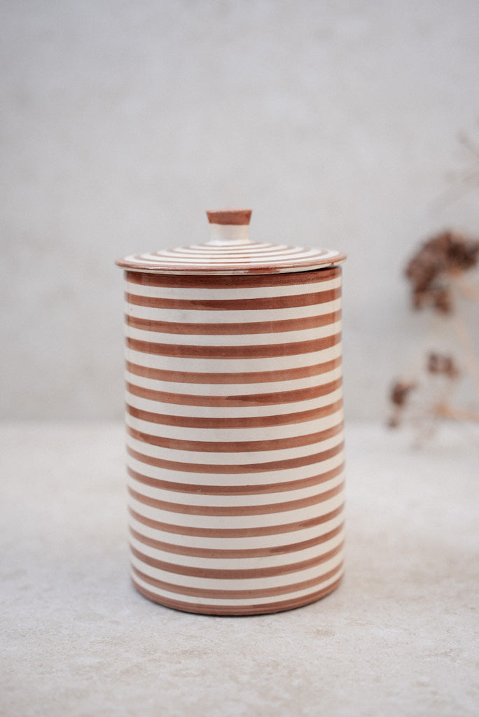 קופסת עוגיות פסים | חום