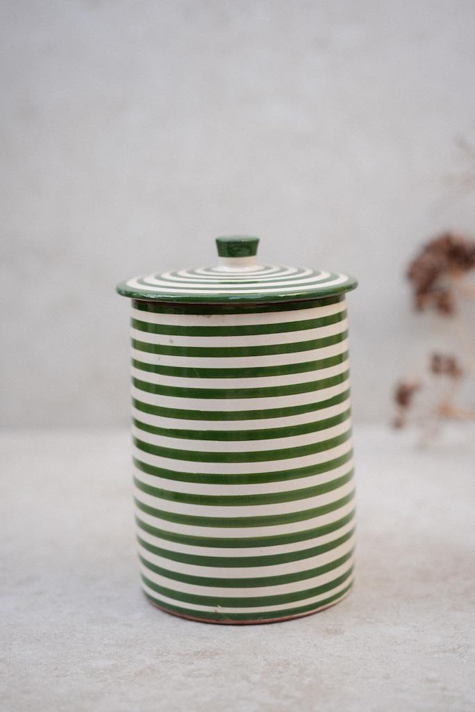 קופסת עוגיות פסים | ירוק