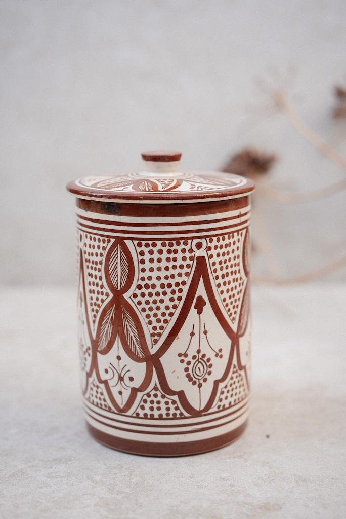 קופסת עוגיות פרח | חום