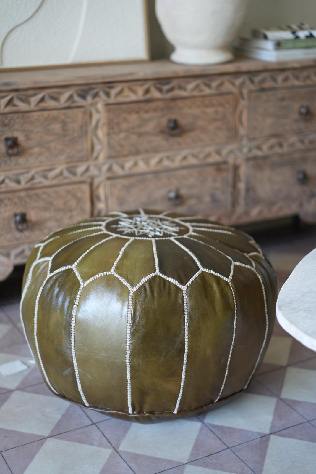 פוף עור | ירוק זית