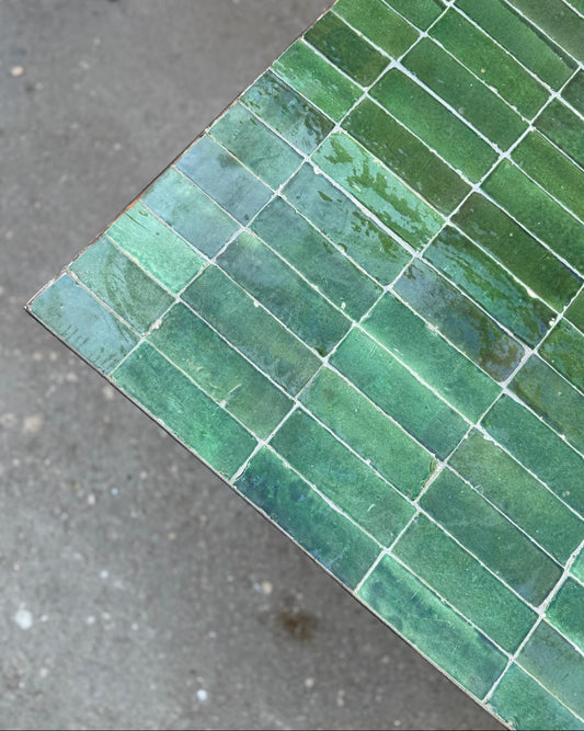 שולחן מוזאיקה מלבני | ירוק מלא