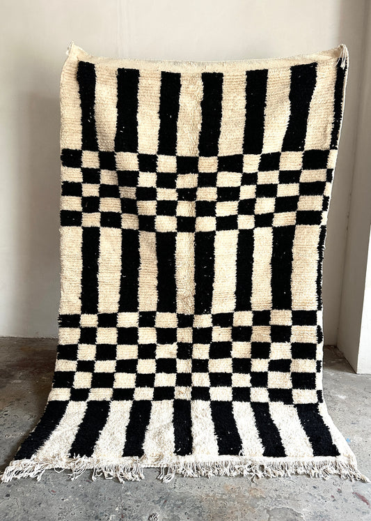 שטיח ברברי | גאומטרי שחור לבן