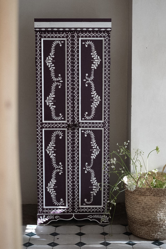 ארון מצויר | חום לבן