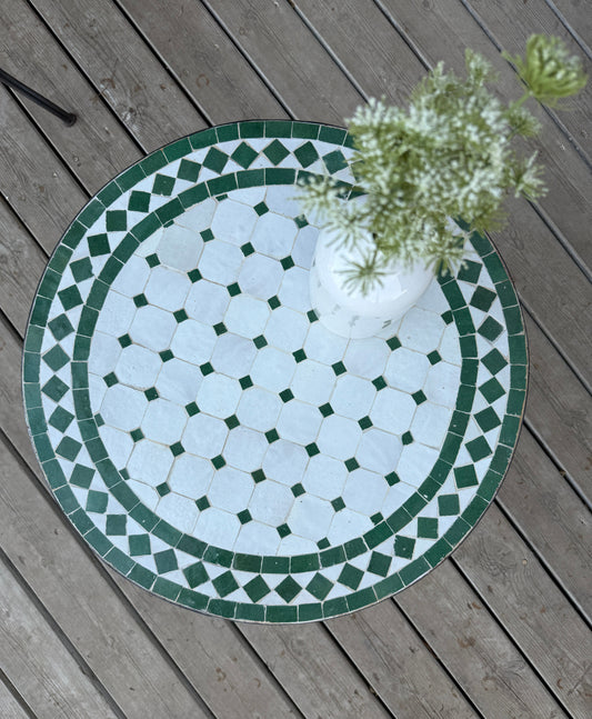 שולחן מוזאיקה | ירוק בז' קלאסי