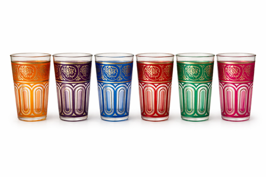 מארז כוסות זכוכית מעוטרות