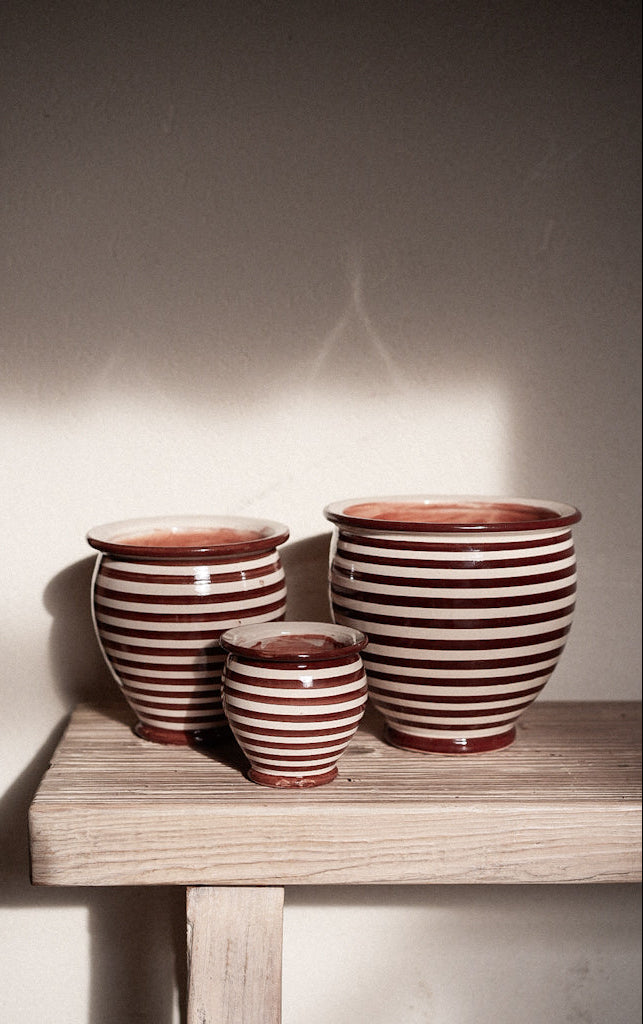 בית עציץ פסים | חום