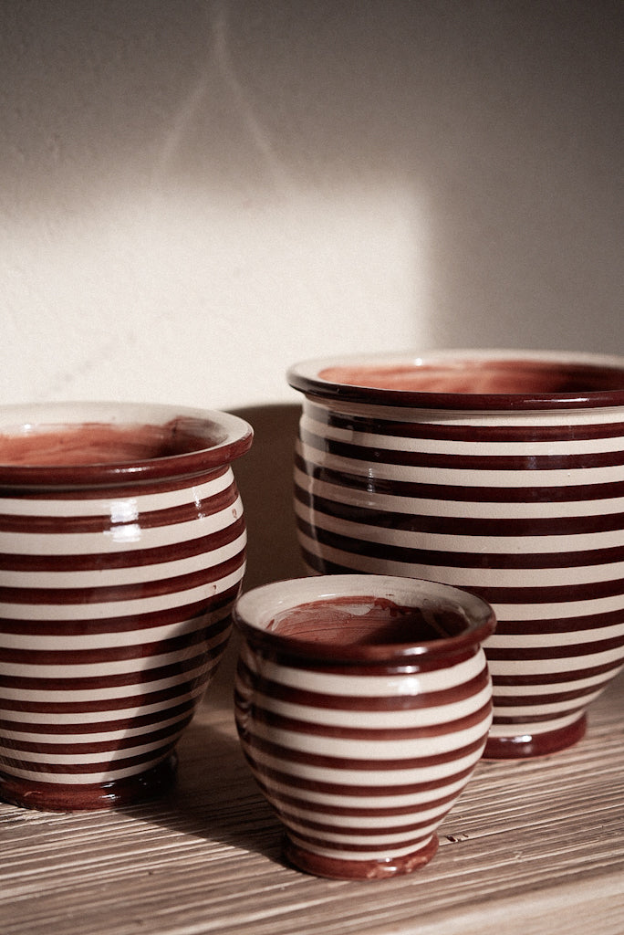 בית עציץ פסים | חום