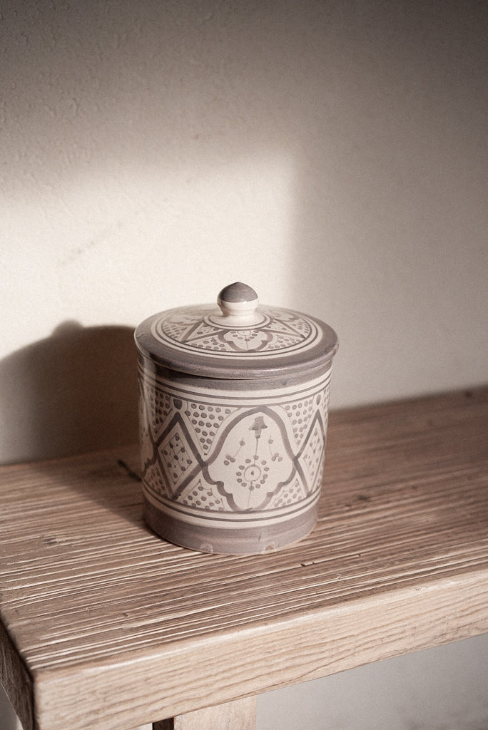 קופסת עוגיות פרחים | אפור