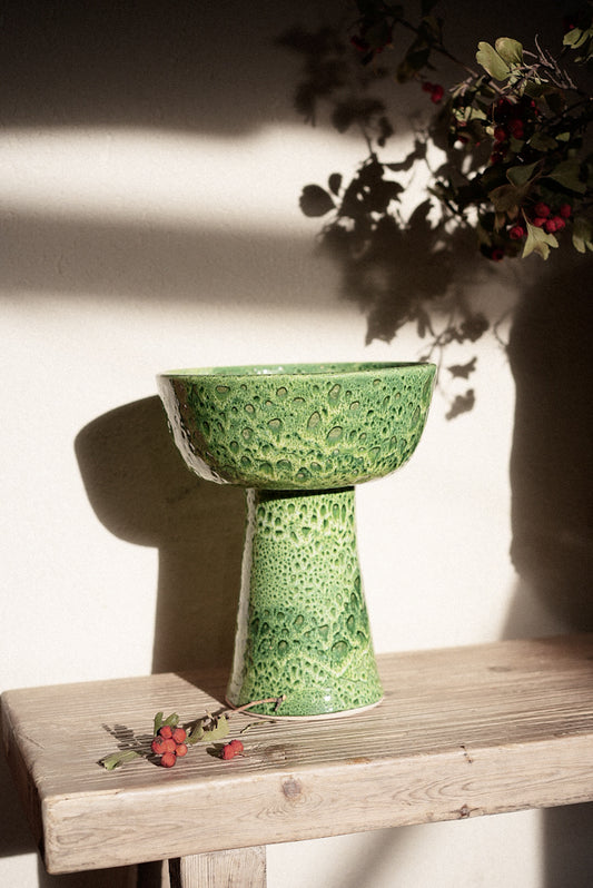 קערה על רגל גבוהה | ירוק