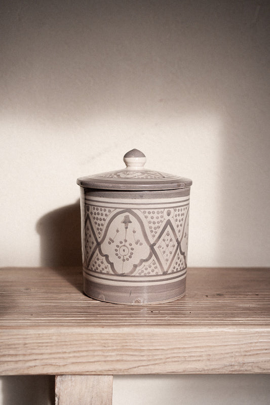 קופסת עוגיות פרחים | אפור