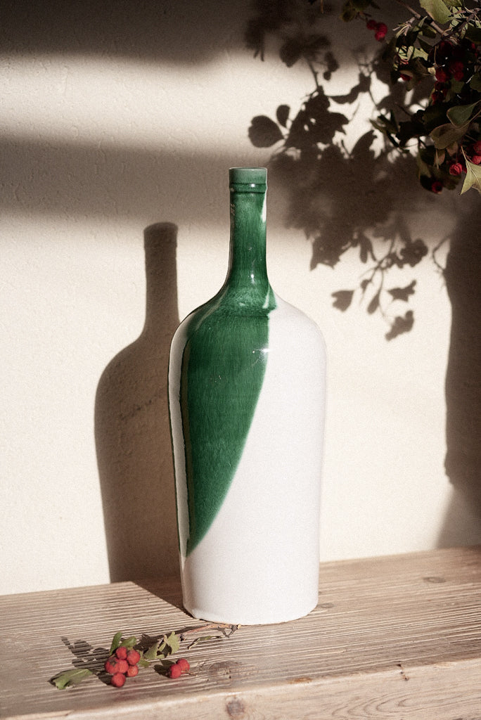 ואזה בקבוק | ירוק לבן