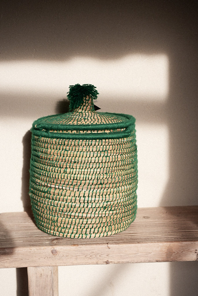 קופסת קש רקומה | ירוק