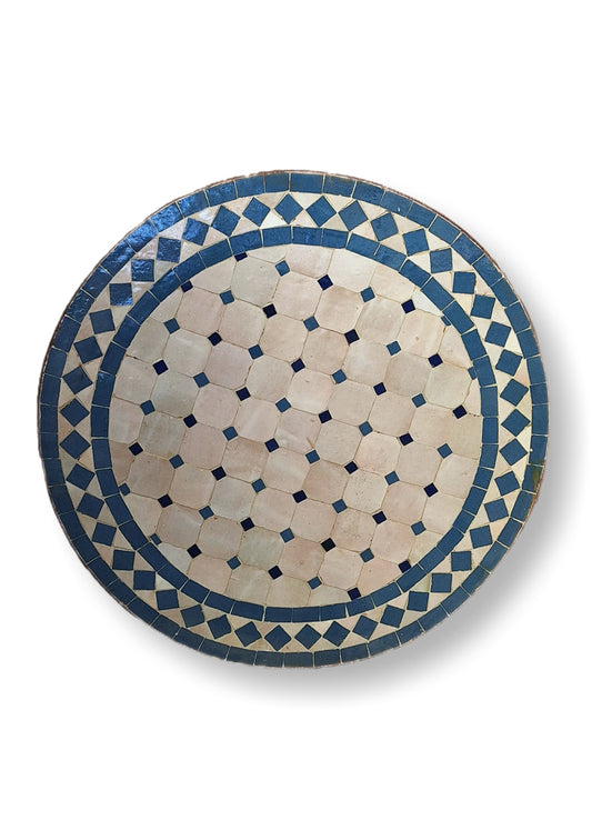 שולחן מוזאיקה | כחול בז' קלאסי